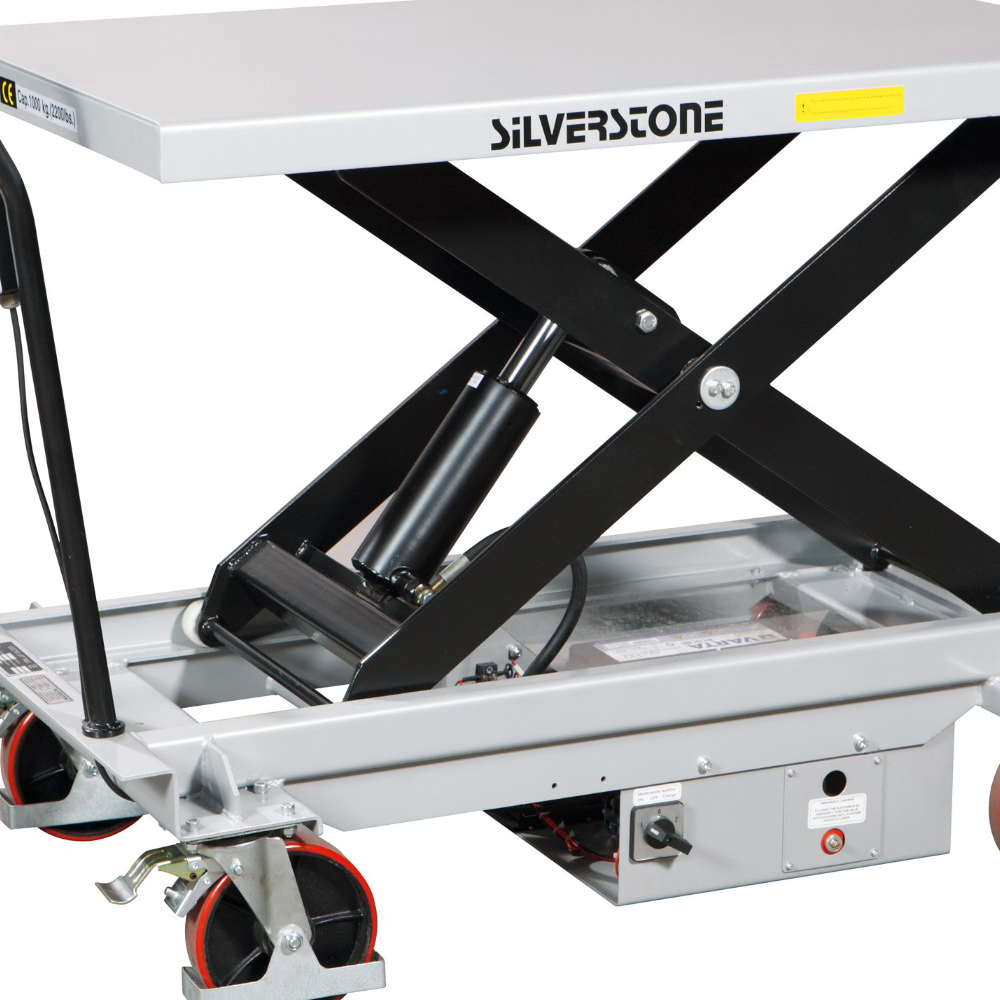 Silverstone – Table élévatrice électrique à ciseaux, capacité 1000 kg, hauteur de levage 1220 mm
